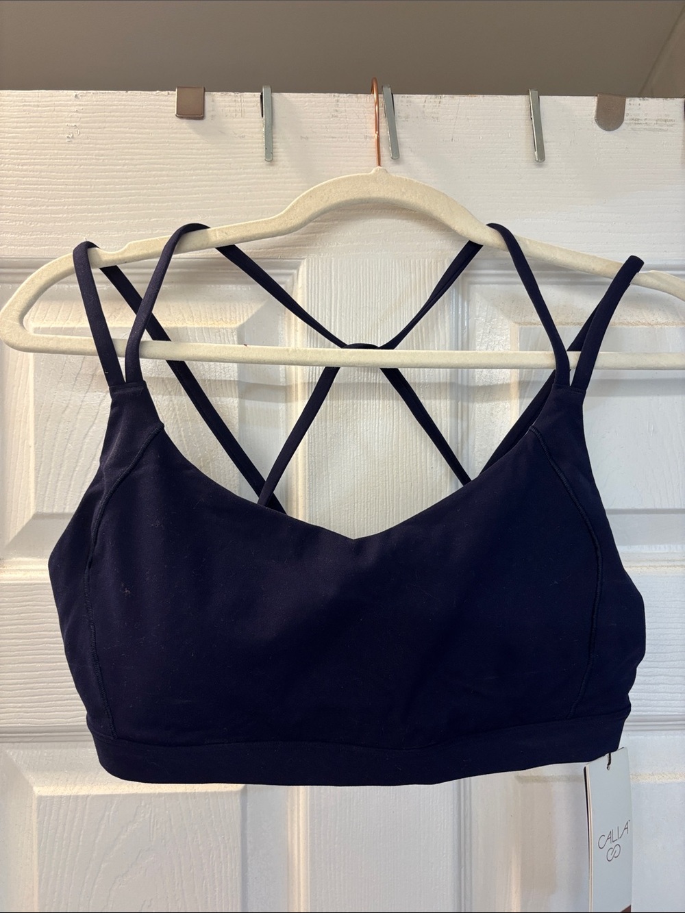 Blue Strappy Crossback Sports Bra